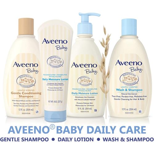  [아마존베스트]Aveeno Baby Gentle Wash & Shampoo with Natural Oat Extract, Tear-Free &, Lightly Scented, 33 fl. oz