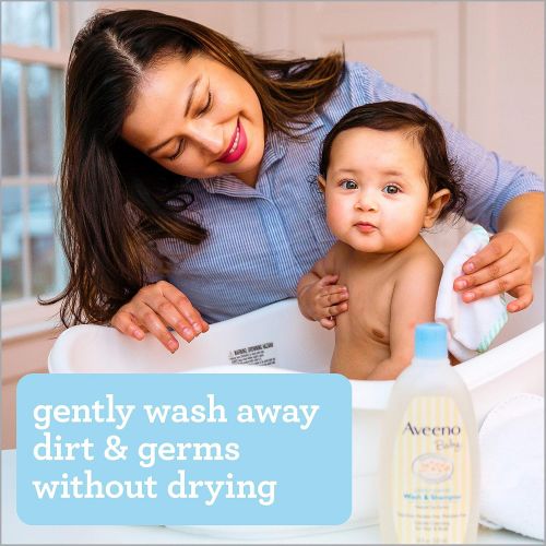  [아마존베스트]Aveeno Baby Gentle Wash & Shampoo with Natural Oat Extract, Tear-Free &, Lightly Scented, 33 fl. oz