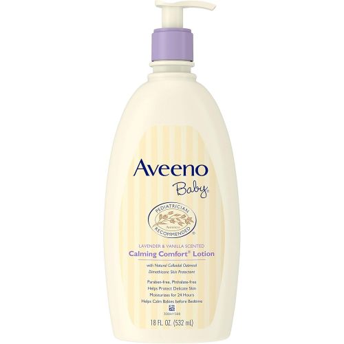  [아마존베스트]Aveeno Baby Calming Comfort Moisturizing Lotion with Lavender, Vanilla and Natural Oatmeal, 18 fl. oz