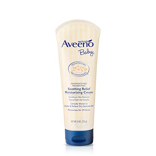  [아마존베스트]Aveeno Baby Soothing Relief Moisturizing Cream with Natural Oat Complex for Dry Sensitive Skin, Fragrance-free & Paraben-Free, 8 oz