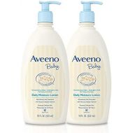 Aveeno Baby Daily Moisture Lotion with Oatmeal & Dimethicone, Fragrance-Free, 18 fl. oz, Twin Pack