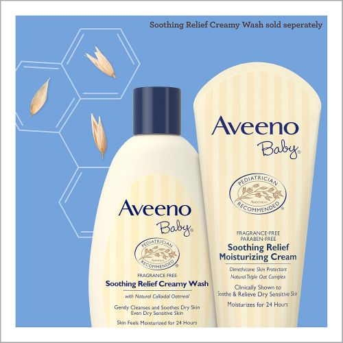  Aveeno Baby Soothing Relief Moisturizing Cream with Natural Oat Complex for Sensitive Skin, 5 oz