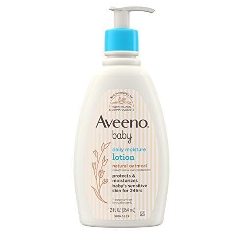  Aveeno Baby Daily Moisture Lotion for Delicate Skin with Natural Colloidal Oatmeal & Dimethicone, Hypoallergenic, Fragrance-, Phthalate- & Paraben-Free, 12 fl. Oz (Pack of 6)