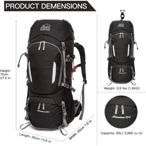  [아마존베스트]Aveler 65Liters/ 80Liters Unisex Lightweight Nylon Internal Frame Hiking Backpack with Integrated Rain Cover