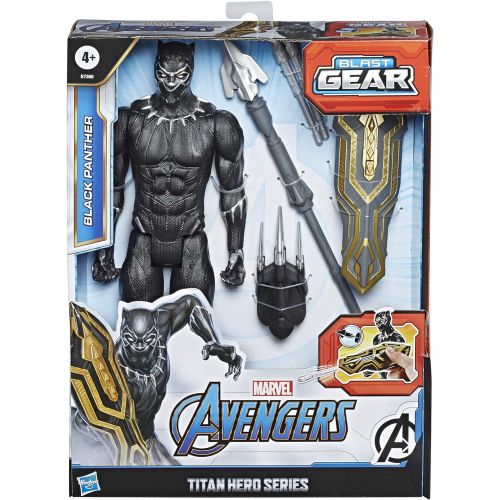  Avengers Marvel Titan Hero Series Blast Gear Deluxe Black Panther Action Figure, 12-Inch Toy, Inspired by Marvel Comics, for Kids Ages 4 and Up