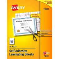 [아마존베스트]Avery Self-Adhesive Laminating Sheets, 9 x 12, Permanent Adhesive, 50 Clear Laminating Sheets (73601)