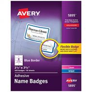 Avery Premium Personalized Name Tags, Print or Write, Blue Border, 2-1/3 x 3-3/8, 400 Name Tags (5895)