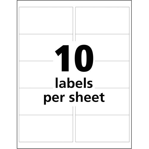  Avery UltraDuty GHS Chemical Labels for Laser Printers, Waterproof, UV Resistant, 2 x 4, 500 Pack (60505), White