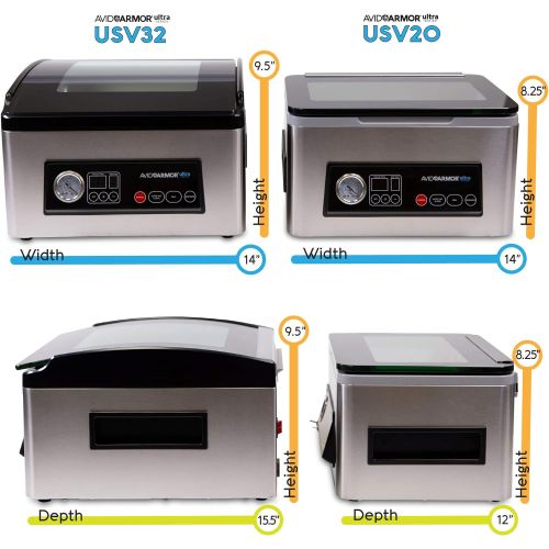  NEW! Avid Armor Chamber Vacuum Sealer Model USV20 Ultra Series, Compact Size Perfect for Liquid-Rich Wet Foods Fresh Meats, Marinades, Soups, Sauces and More. Vacuum Packaging the