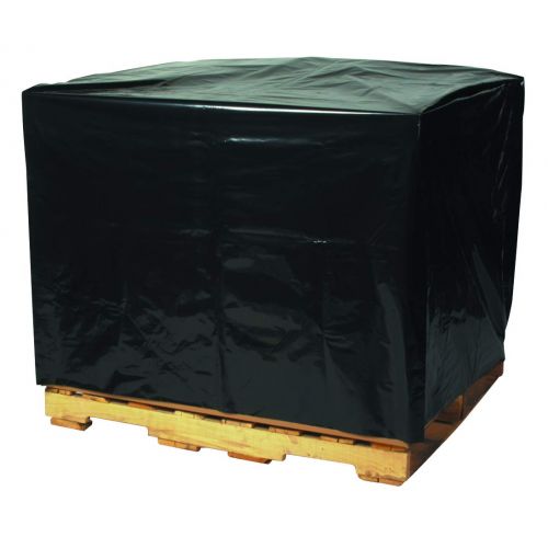  Aviditi PC548 Perforated Pallet Cover, 49 Length x 51 Width x 73 Height, 2 mil Thick, Black (Case of 50)