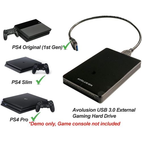  Avolusion HD250U3-Z1-PRO 320GB USB 3.0 Portable External Gaming Hard Drive (for PS4, Pre-Formatted) - 2 Year Warranty