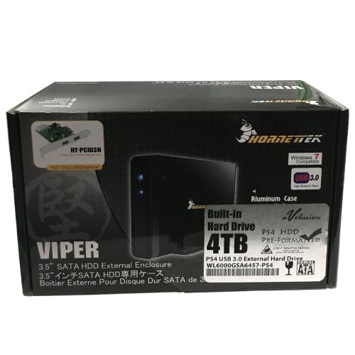  Avolusion HornetTek Viper 4TB (4000GB) 7200RPM 64MB Cache USB 3.0 External PS4 Hard Drive (PS4 Pre-Formatted) - PS4, PS4 Slim & PS4 Pro