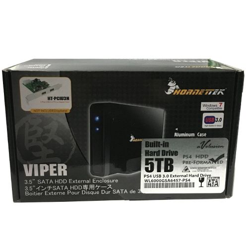  Avolusion HornetTek Viper 5TB (5000GB) 7200RPM 64MB Cache USB 3.0 External PS4 Hard Drive (PS4 Pre-Formatted) - PS4, PS4 Slim & PS4 Pro