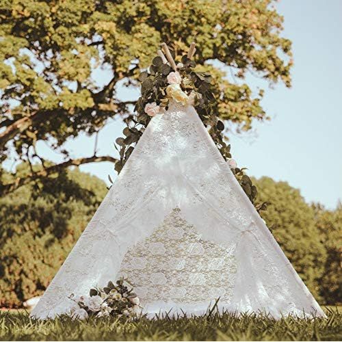  [아마존베스트]Avrsol Kids Teepee Boho Sheer Lace Tipi Canopy Play Tent for Wedding, Party, Photo Prop