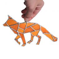 /AwesomeSauceDesigns Fox Stained Glass Suncatcher, Geometric Art, Geometric Stained Glass, Stained Glass Fox, Geometric Fox