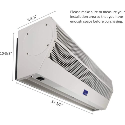  Awoco 36” Super Power 2 Speeds 1200 CFM Commercial Indoor Air Curtain, UL Certified 120V Unheated, with an Easy-Install Magnetic Switch