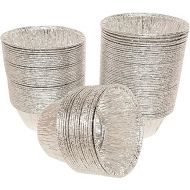 4 oz Disposable Baking Cups Tin Foil Pans Cups 120 mL Aluminum Foil Cupcake Bowl Pans 100Pcs for Baking, Roasting