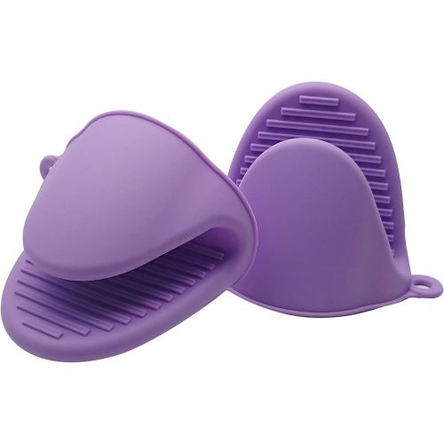  Axe Sickle Oven Mitts 2pcs Silicone Heat Insulation Silicone Oven Gloves Cooking Mitts Pinch Grips Kitchen Heat Resistant Gloves, (Purple)