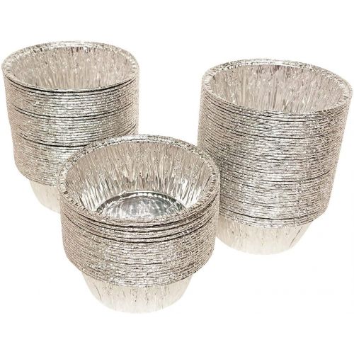  [아마존베스트]AxeSickle 4 oz Disposable Baking Cups Tin Foil Pans Cups 120 mL Aluminum Foil Cupcake Bowl Pans for Baking, Roasting, 150Pcs.