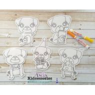 AxelsKidcessories Pug Dry Erase Coloring Dolls - Pug Themed Doddle-it Dolls - Quite Bag - Take Along Play - Travel Toy Reusable Coloring Dolls - Play Doll