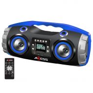 Axess Products PBBT2709RD Axess Portable Bluetooth Fm Radio Cd Mp3 Usb Sd Heavy Bass Boombox Red