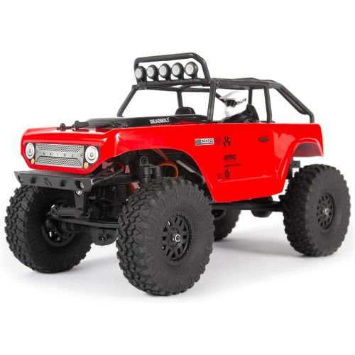  Axial SCX24 1/24 Deadbolt RC Crawler 4WD Truck 8 RTR with LED Lights, 3-Ch 2.4GHz Transmitter, Battery, and USB Charger: (Red) AXI90081T1