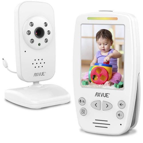  Axvue AXVUE E660 Video Baby Monitor with 2.8“ LCD and Night Vision, Night Light, Temperature Detection, 2-Way Talk, Video On Crying (VOX), Sound Lights, Power Saving Video OnOff, Expand