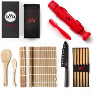 Sushi Making Kit - Original Aya Bazooka Kit - Sushi Knife - Video Tutorials - Sushi Maker - 2 Bamboo Mats - Paddle Spreader - 5 x Chopsticks