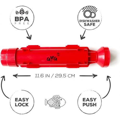  Sushi Making Kit - Original Aya Bazooka Kit - Sushi Knife - Video Tutorials - Sushi Maker - 2 Bamboo Mats - Paddle Spreader - 5 x Chopsticks