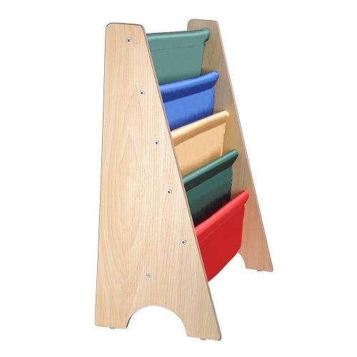  AyaMastro Kids 24 Wood Book Shelf Storage Bookcase Display Holder Multi Color with Ebook