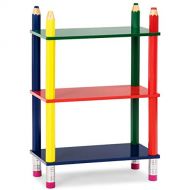 AyaMastro Kids Colorful 19 3-Tier Storage Bookshelf Bookcase Shelf Rack w/Non-Toxic with Ebook