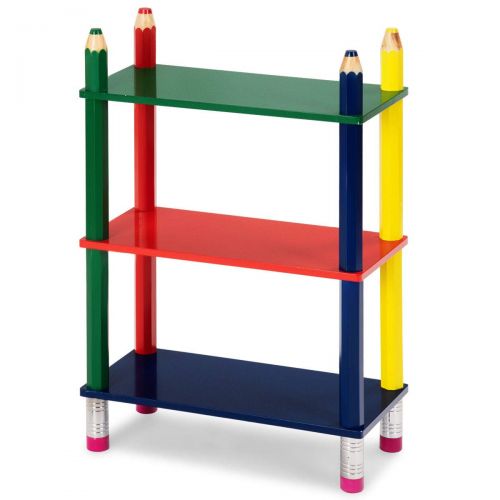  AyaMastro Kids Colorful 19 3-Tier Storage Bookshelf Bookcase Shelf Rack wNon-Toxic with Ebook