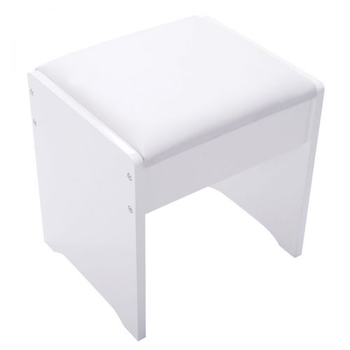  AyaMastro 35.5 White Flip Top Mirror Vanity Dressing Table Set w/Stool & 2 Drawers