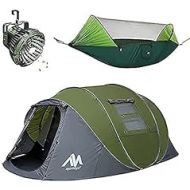 BD003- AYAMAYA Pop Up Tent with Net Hammock and Camping Lantern Fan - Camping Essentials