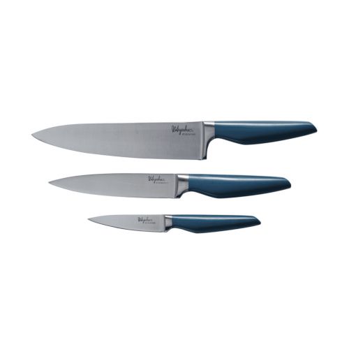  Ayesha Curry Japanese Steel Cooking Knife Set, 3-Piece, Twilight Teal