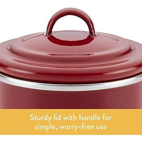  Ayesha Curry 46948 Enamel on Steel Bacon Grease Can / Bacon Grease Container - 4 Inch, Red: Kitchen & Dining