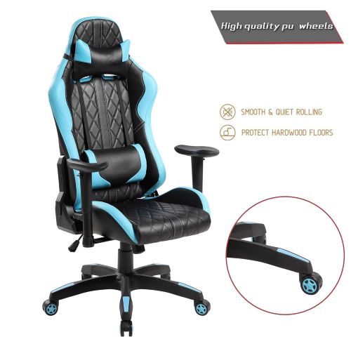  Ayvek Chairs JD-7219-BL Superswift Extreme Ergonomic High Back Racer Style Gaming Chair Blue