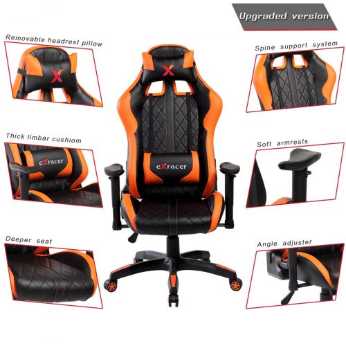  Ayvek Chairs JD-7219-OR SuperSwift Extreme Gaming Chair Orange