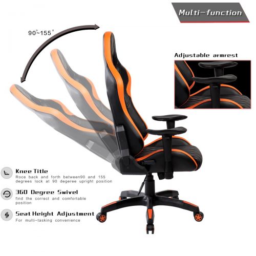  Ayvek Chairs JD-7219-OR SuperSwift Extreme Gaming Chair Orange