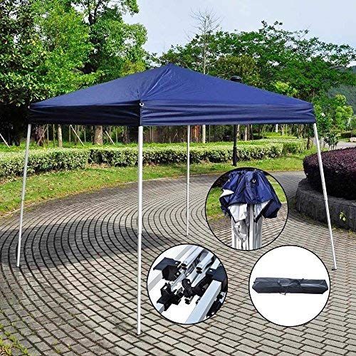  Azadx 8′x 8′/10 X 10 Easy POP UP Sun Shelter Gazebo, Wedding Party Tent Foldable Shade Shelter Canopy, Portable Event Tent with Carrying Bag White/Blue…