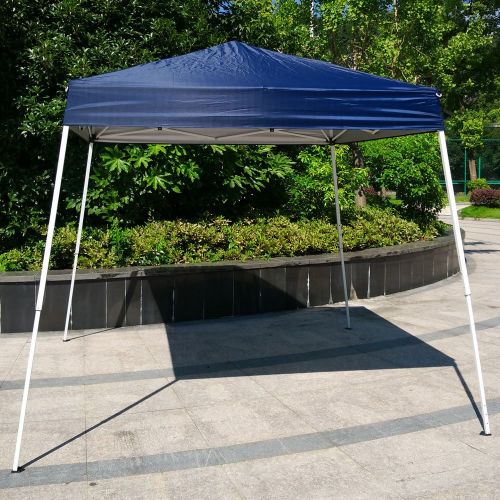  Azadx 8′x 8′/10 X 10 Easy POP UP Sun Shelter Gazebo, Wedding Party Tent Foldable Shade Shelter Canopy, Portable Event Tent with Carrying Bag White/Blue…