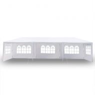 Azadx White Canopy Tent Outdoor 10 x 30 ft, Waterproof Heavy Duty Party Wedding Event Tent with 5 Removable Side Shelves