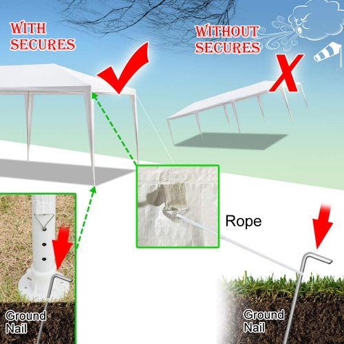  Azadx White Canopy Tent Outdoor 10 x 30 ft, Waterproof Heavy Duty Party Wedding Event Tent with 5 Removable Side Shelves