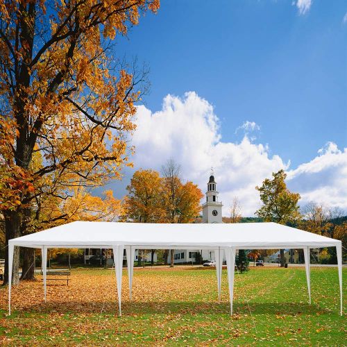  Azadx White Canopy Tent Outdoor 10 x 30 ft, Waterproof Heavy Duty Party Wedding Event Tent with 5 Removable Side Shelves