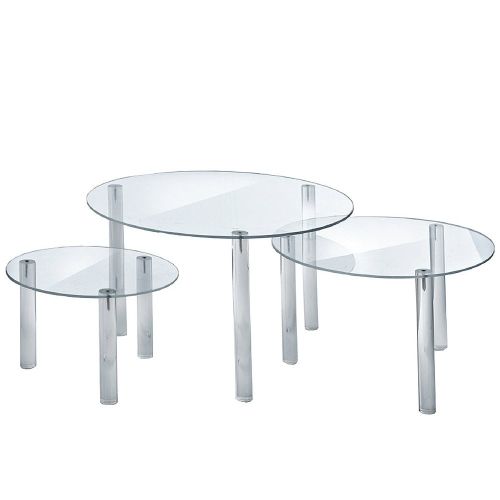  Azar Displays 515305 Large Acrylic Round Riser (3 Piece Set)