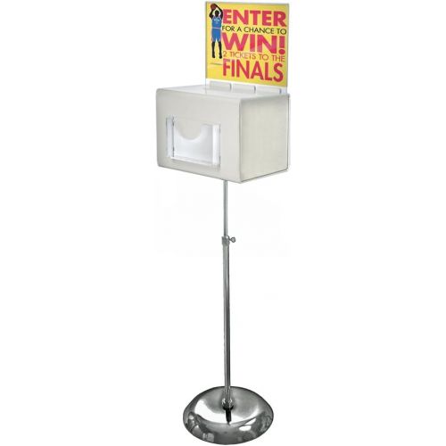  Azar Displays 206325-CLR 11 W x 8.25 D x 8.25 H X-Large Clear Suggestion Box with Pocket, Lock & Keys on Pedestal