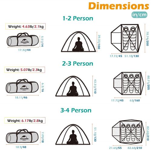  Azarxis 1-4 Personen Ultraleicht Zelt, 3 Saison Wasserdicht Zelt Double Layer fuer Outdoor Camping Wandern