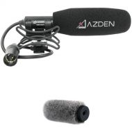 Azden SGM-250CX Short Shotgun Microphone with Windshield Kit (Shockmount, Phantom Only)