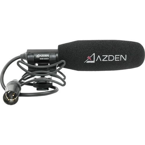  Azden SGM-250CX Short Shotgun Microphone with Windshield Kit (Shockmount, Phantom Only)