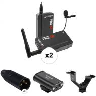 Azden PRO-XR 2-Person Digital Camera-Mount Wireless Omni Lavalier Microphone System Kit (2.4 GHz)